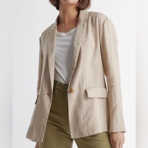 Quince 100% European Linen Blazer Driftwood Large